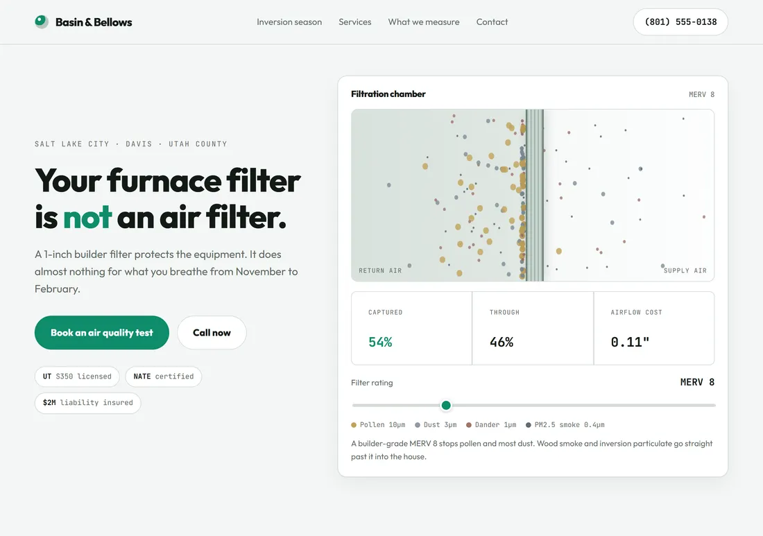 Basin & Bellows website, built by ProWebs
