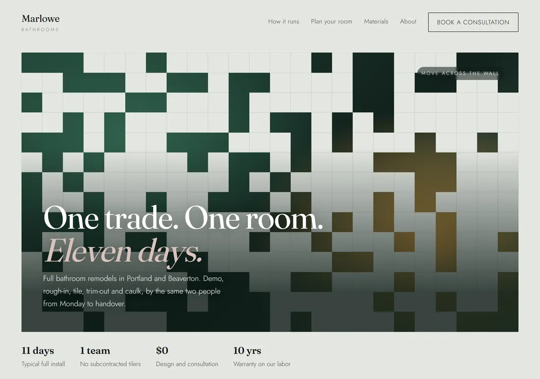 Marlowe Bathrooms website, built by ProWebs